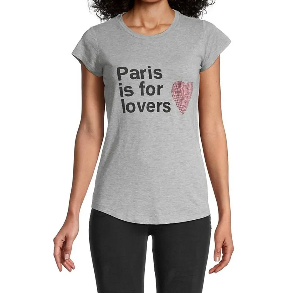 NWT ZADIG & VOLTAIRE Skinny Paris Is For Lovers T-Shirt - Picture 5 of 13